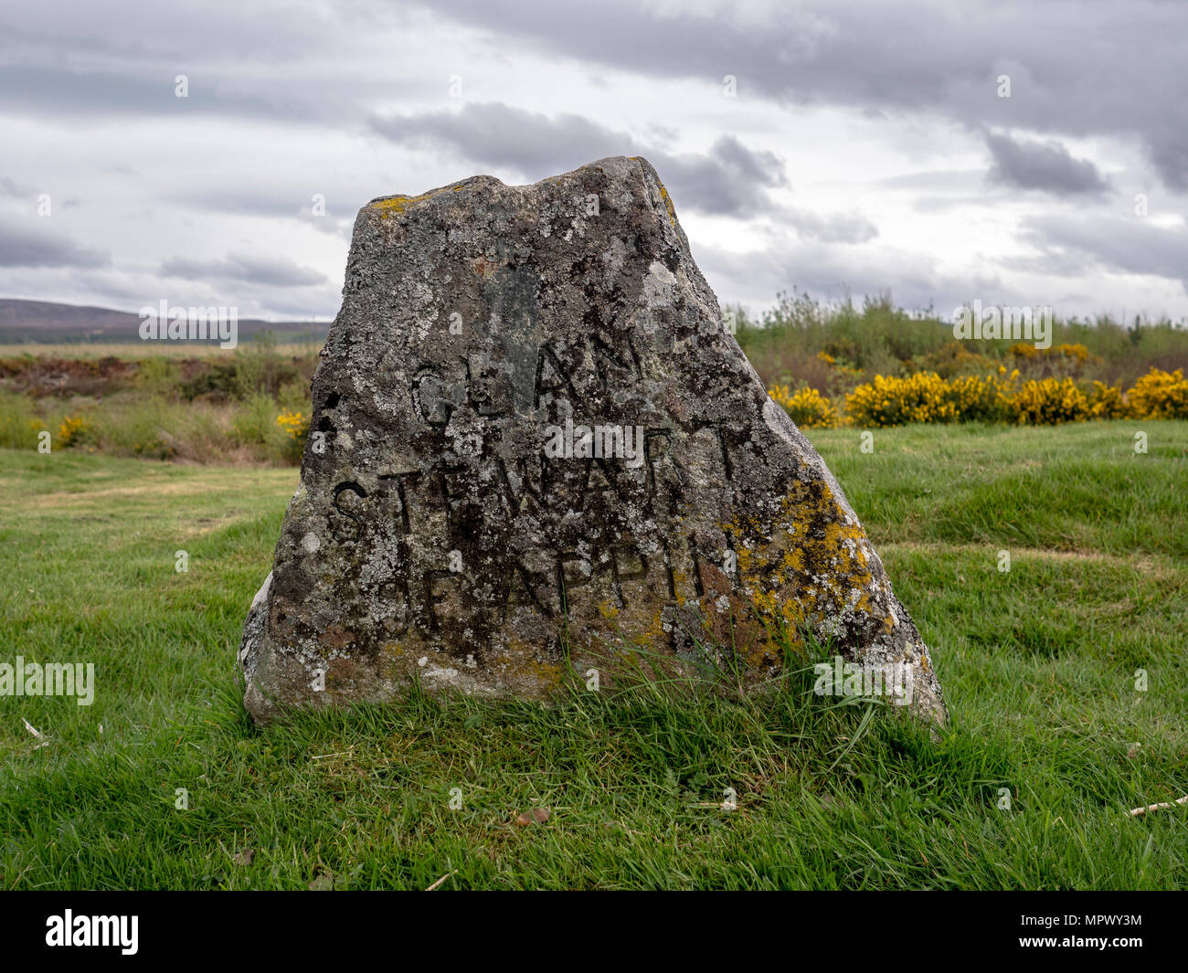 Clan Stewart of Appin grave marker at Culloden Moor near Inverness