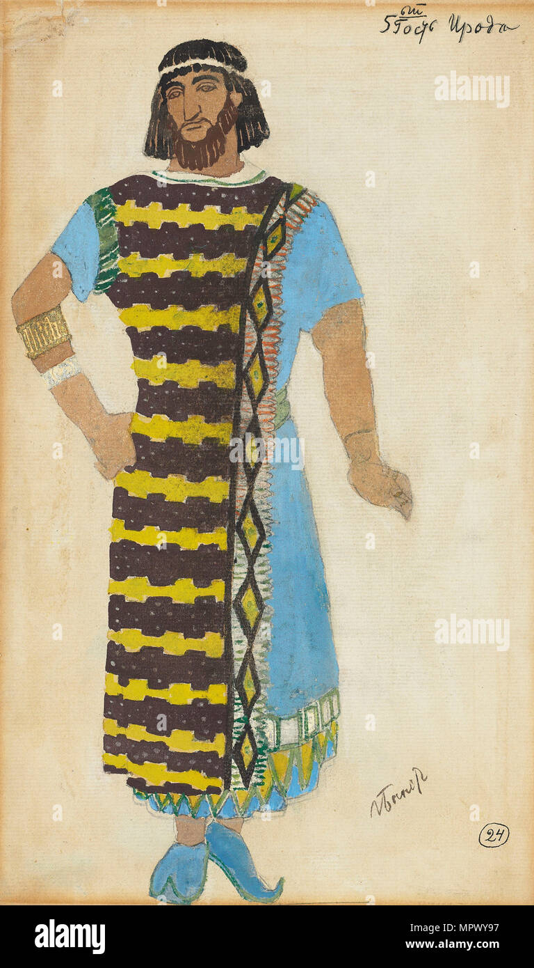 Costume design for the Ballet The Tragedy of Salome by Florent Schmitt, 1908. Stock Photo