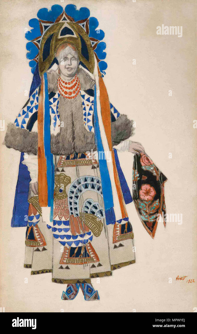 Costume design for the Vaudeville Old Moscow at the Théâtre Femina in  Paris, 1922 Stock Photo - Alamy
