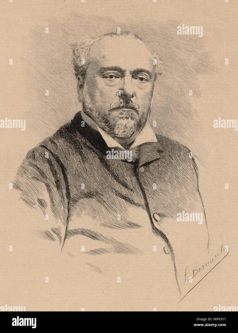 Portrait of the composer Emmanuel Chabrier (1841-1894), 1890. Stock Photo