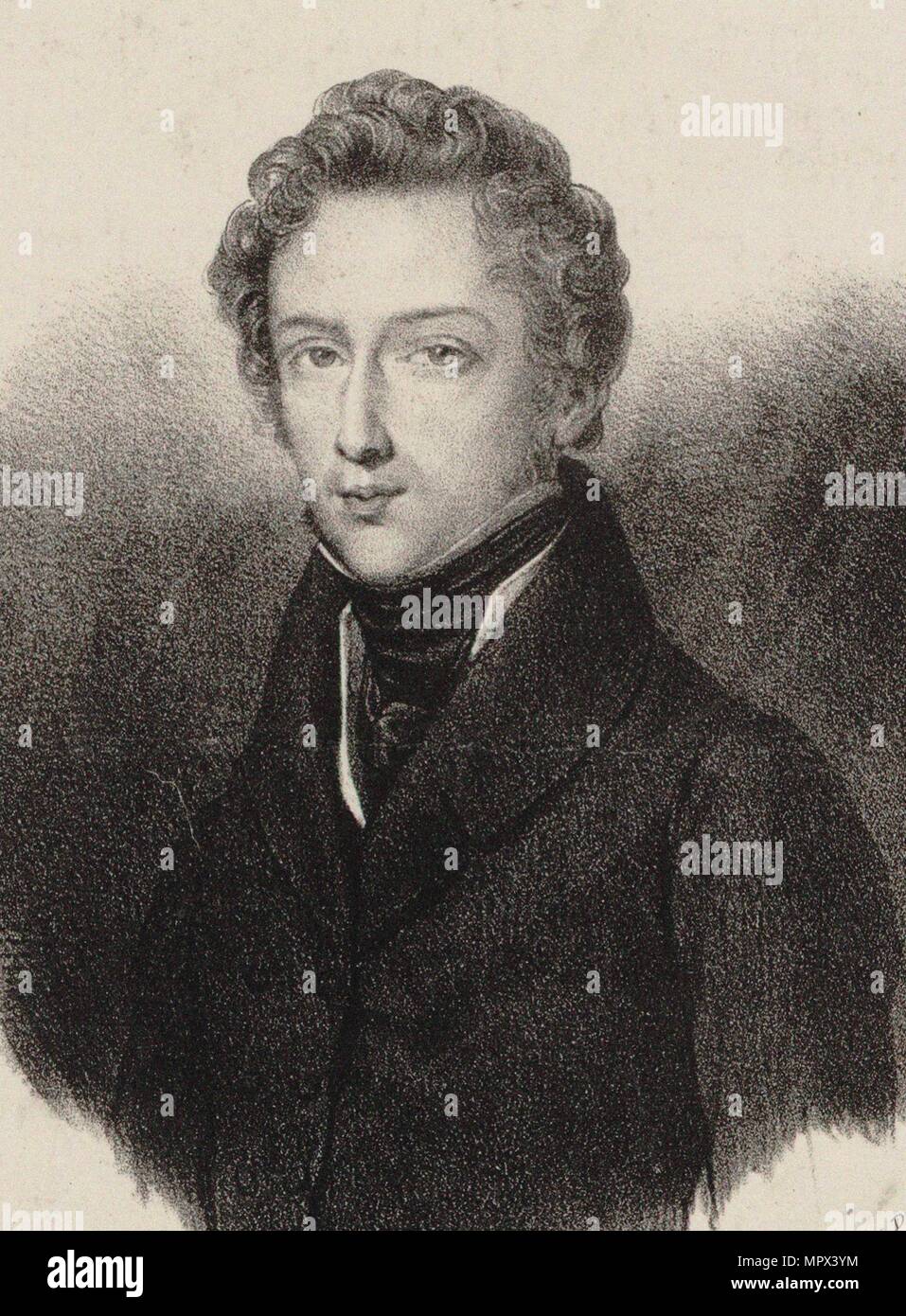 Portrait of the composer Frédéric Chopin (1810-1849), 1835. Stock Photo