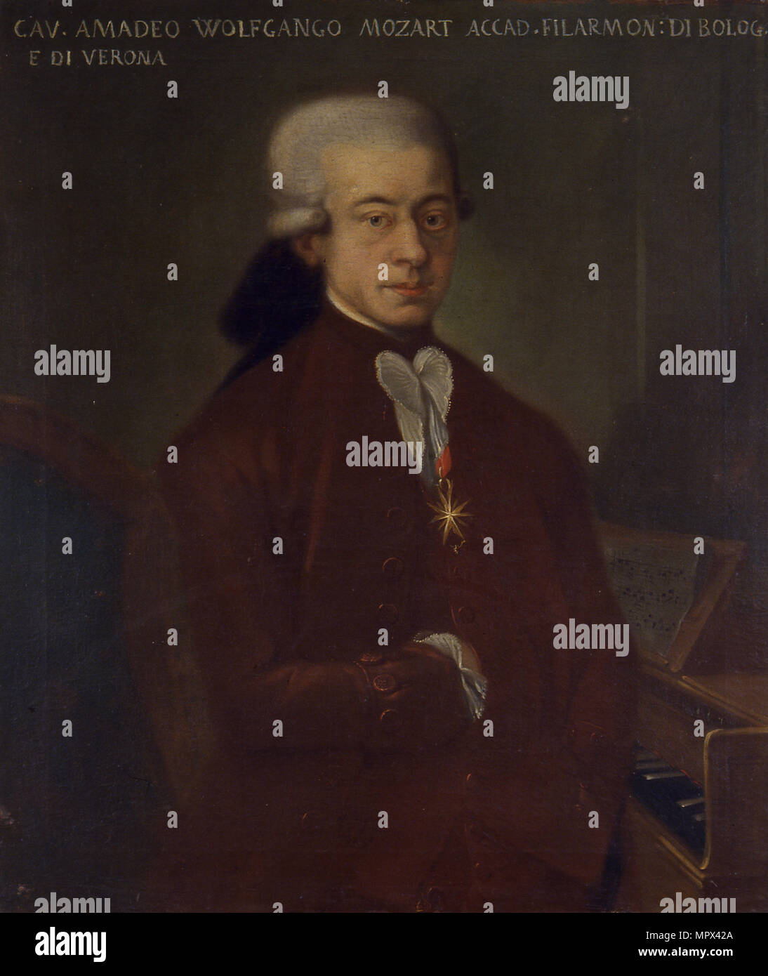 Portrait of the composer Wolfgang Amadeus Mozart (1756-1791), 1777. Stock Photo