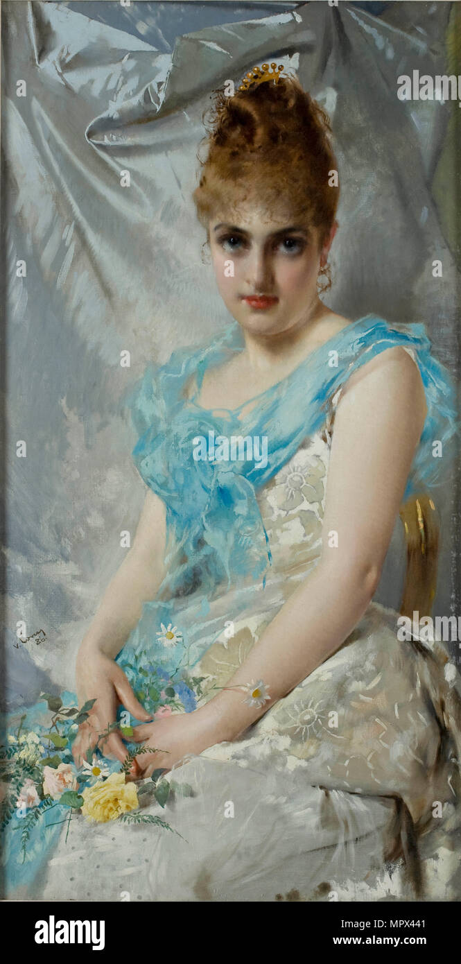 Portrait of an elegant Lady, c. 1890. Stock Photo