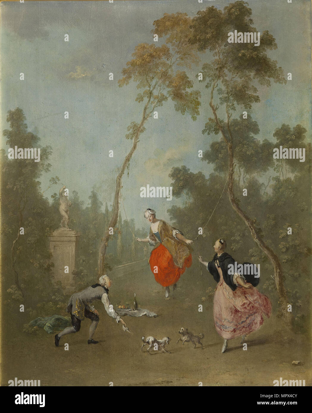 Lady on a swing Stock Photo Alamy