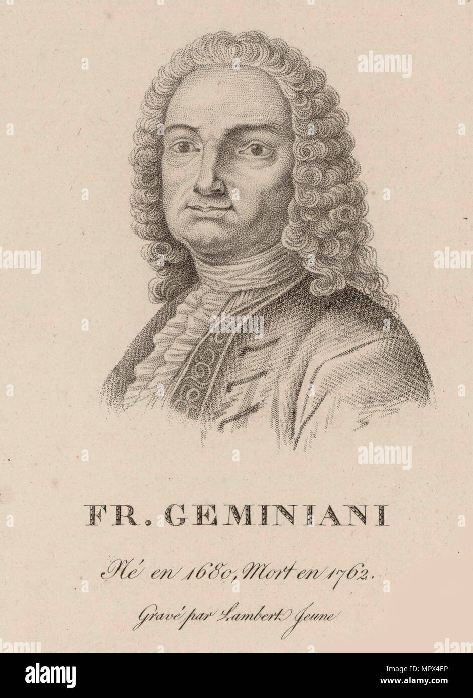 Portrait of the composer and violinist Francesco Saverio Geminiani (1687-1762), 1810s. Stock Photo