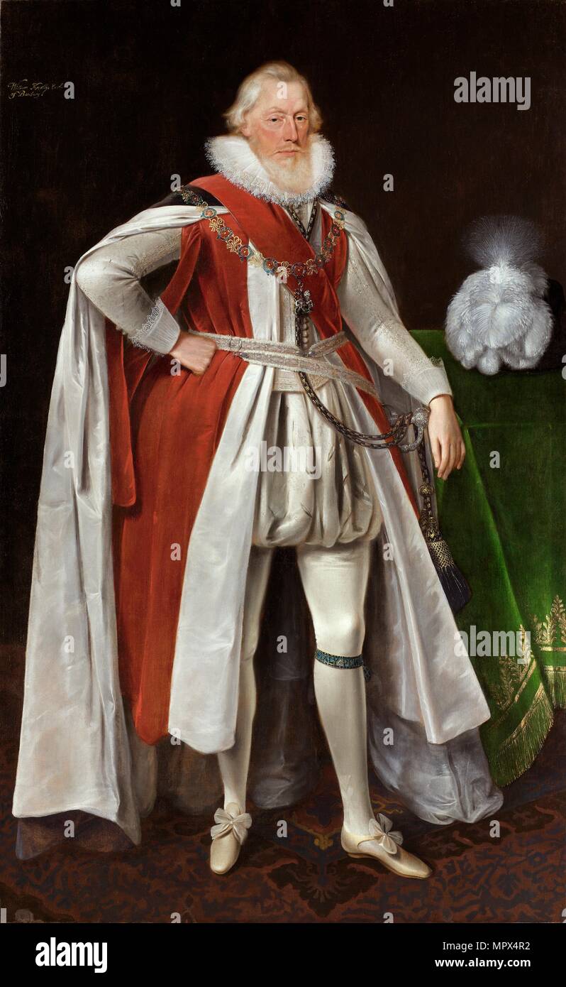 William Knollys, 1st Earl of Banbury, c1615-c1620. Artist: Daniel Mytens. Stock Photo