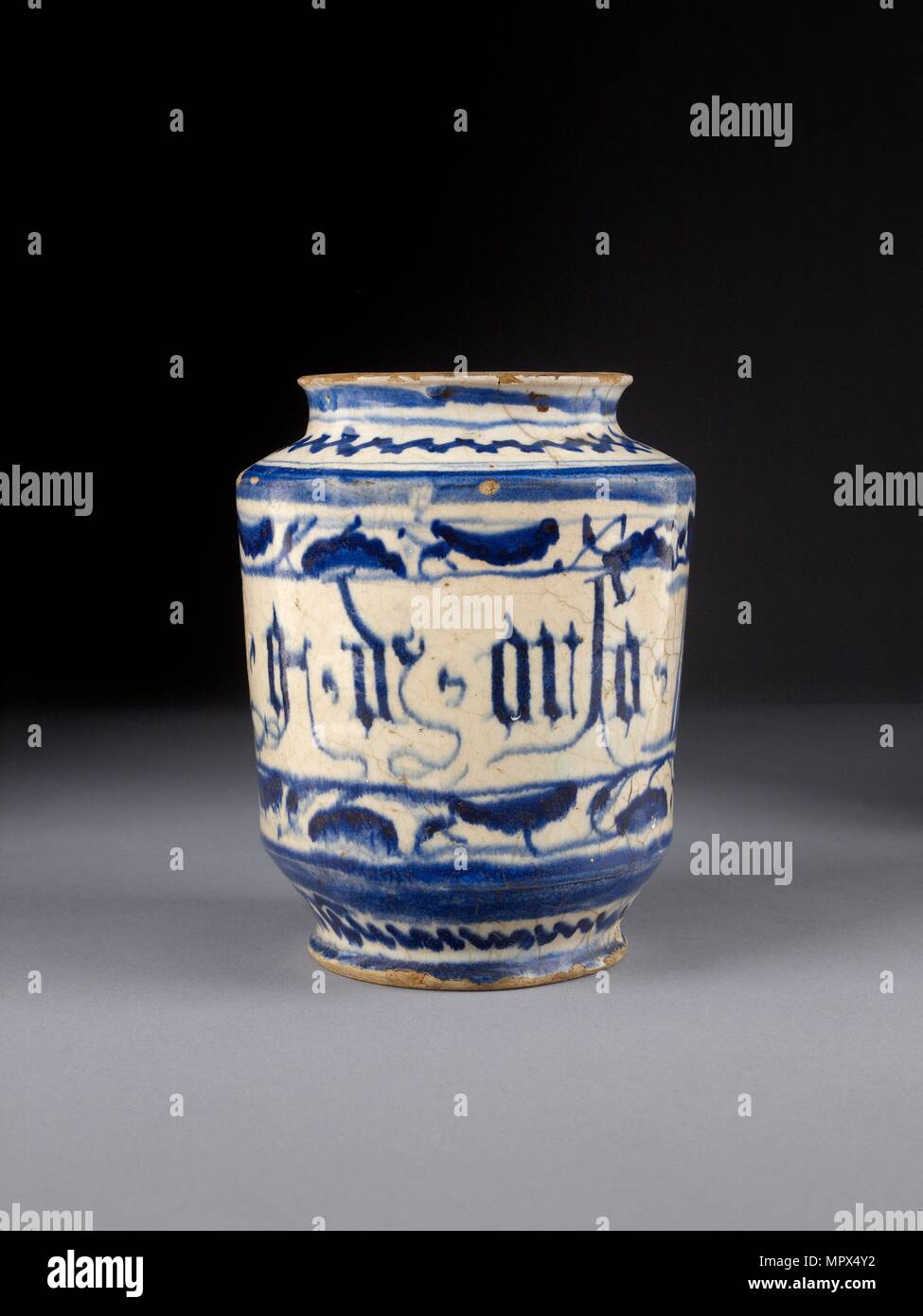 Albarello (storage jar), c1500-1550. Artist: Unknown. Stock Photo
