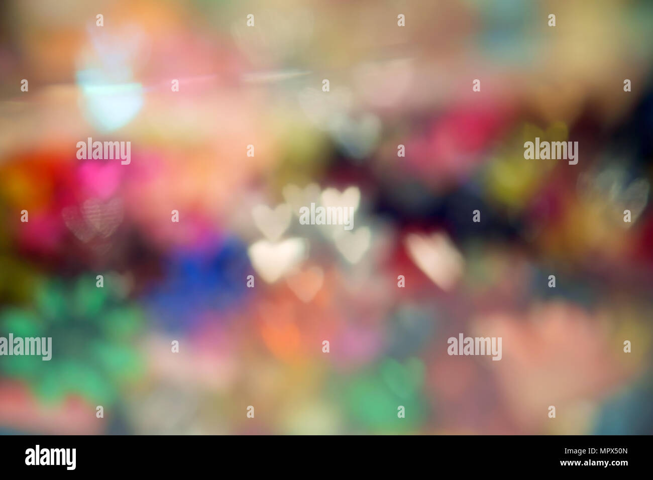 Colorful abstract blur background with heart shaped. Stock Photo