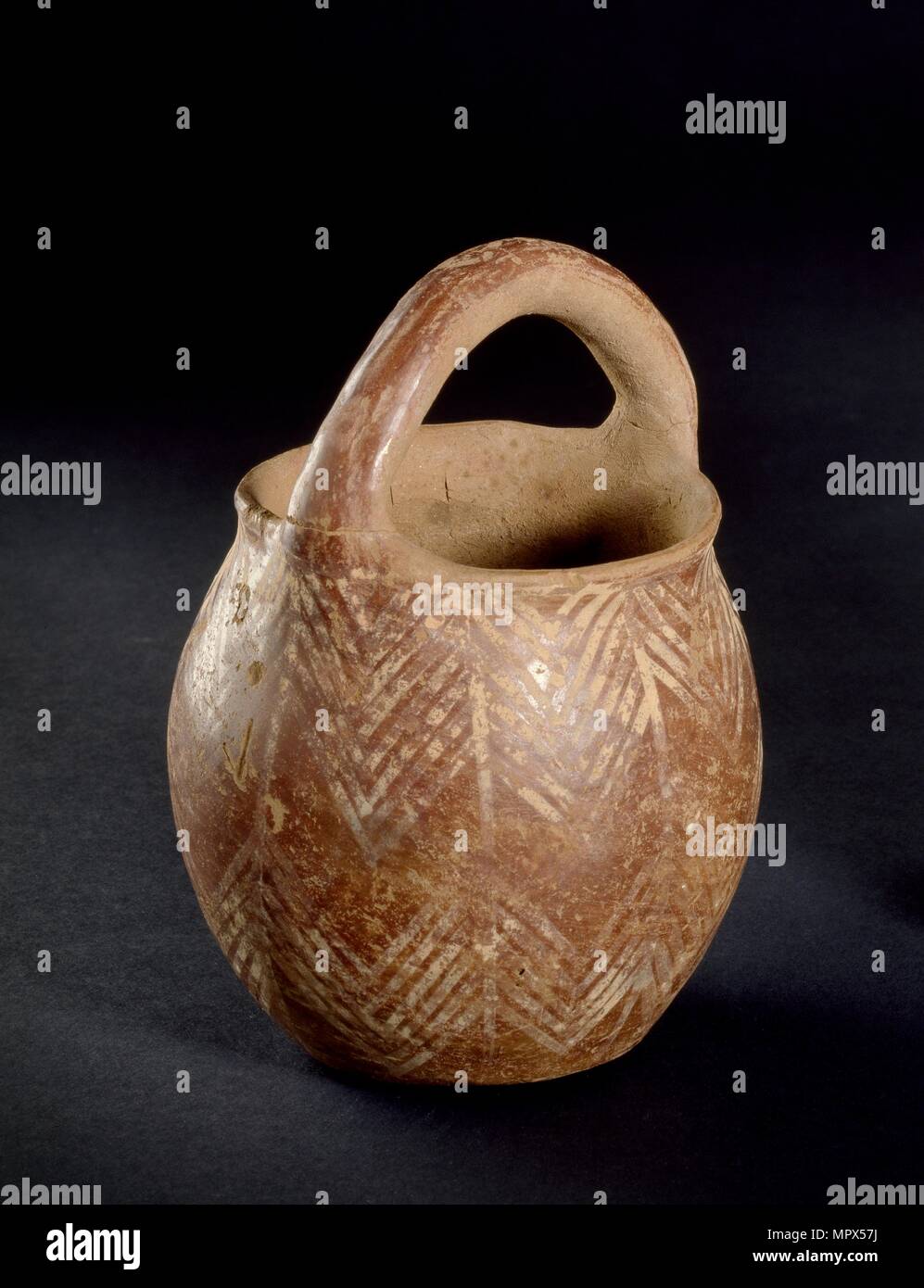 Simple jar with loop handle, PEC C62. Rim A1, Naqada Ic, c3800-3500BC. Artist: Unknown. Stock Photo