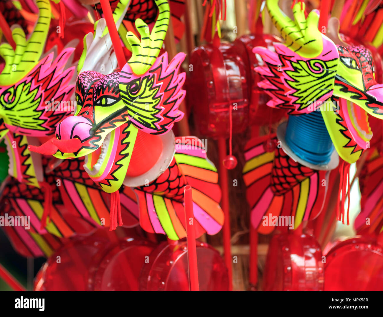 Colorful chinese dragon toy, for chinese new year. Stock Photo