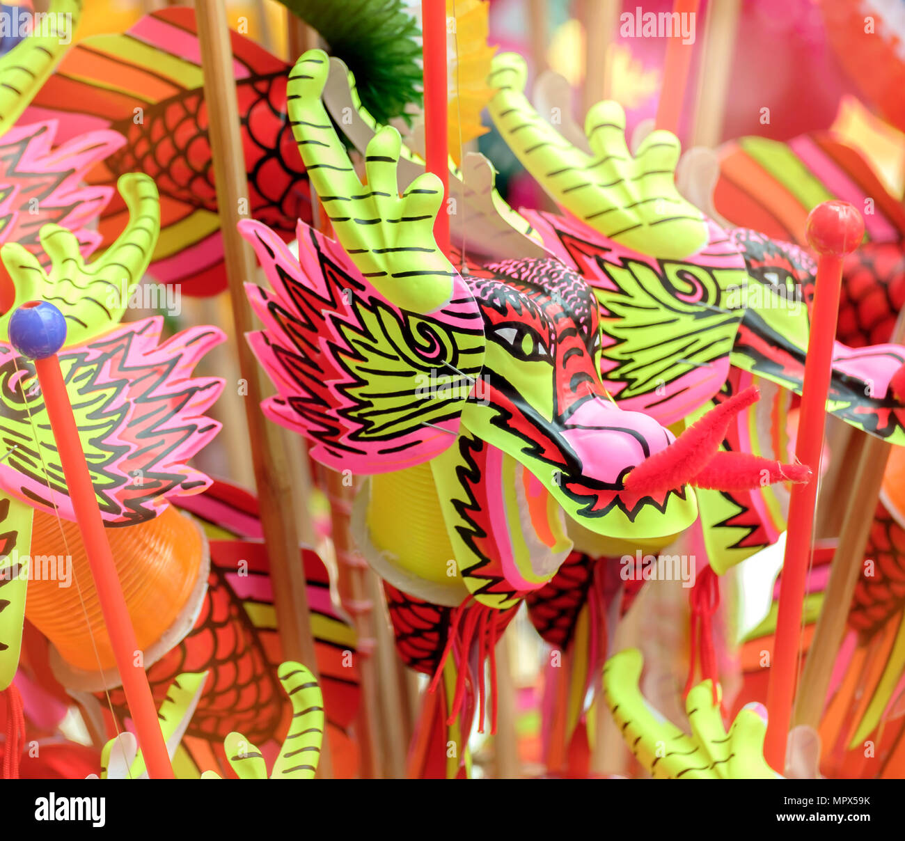 Colorful chinese dragon toy, for chinese new year. Stock Photo