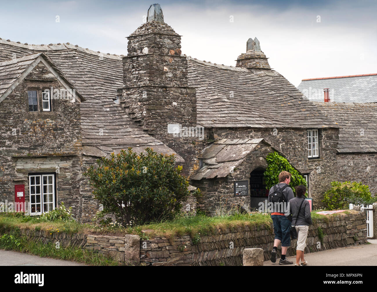 The old post office at Tintagel in Cornwall, England, UK. The 14th