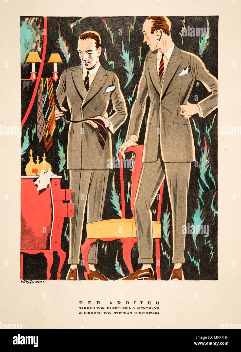 Der Arbiter, outfits by Fasskessel & Muntmann,  from Styl, pub. 1922 (pochoir Print) Stock Photo