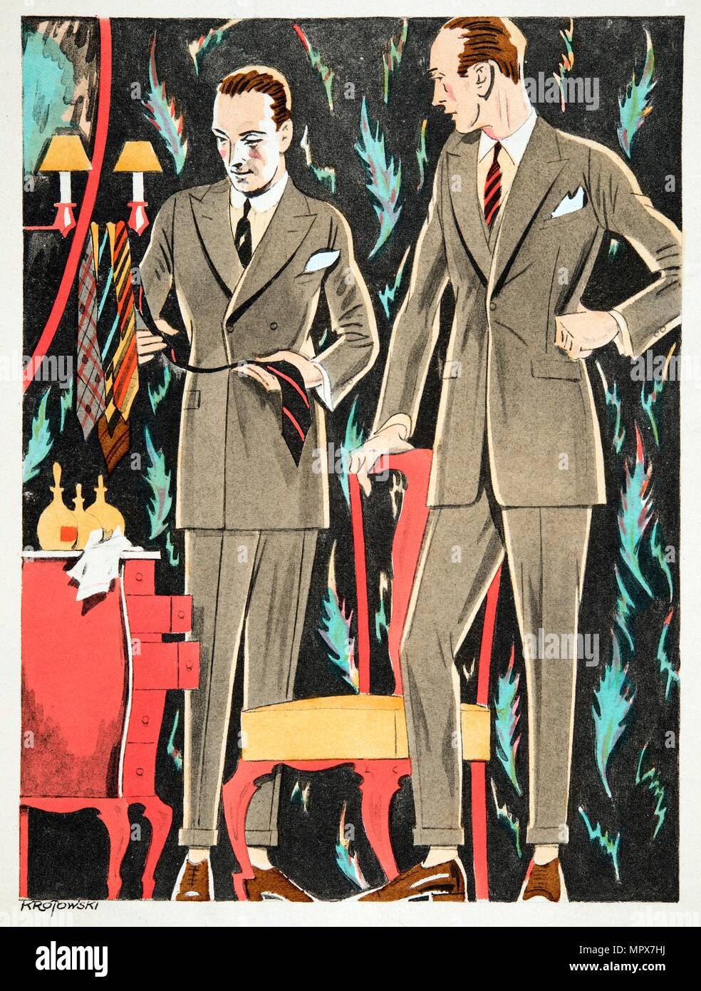 Der Arbiter, outfits by Fasskessel & Muntmann,  from Styl, pub. 1922 (pochoir Print) Stock Photo