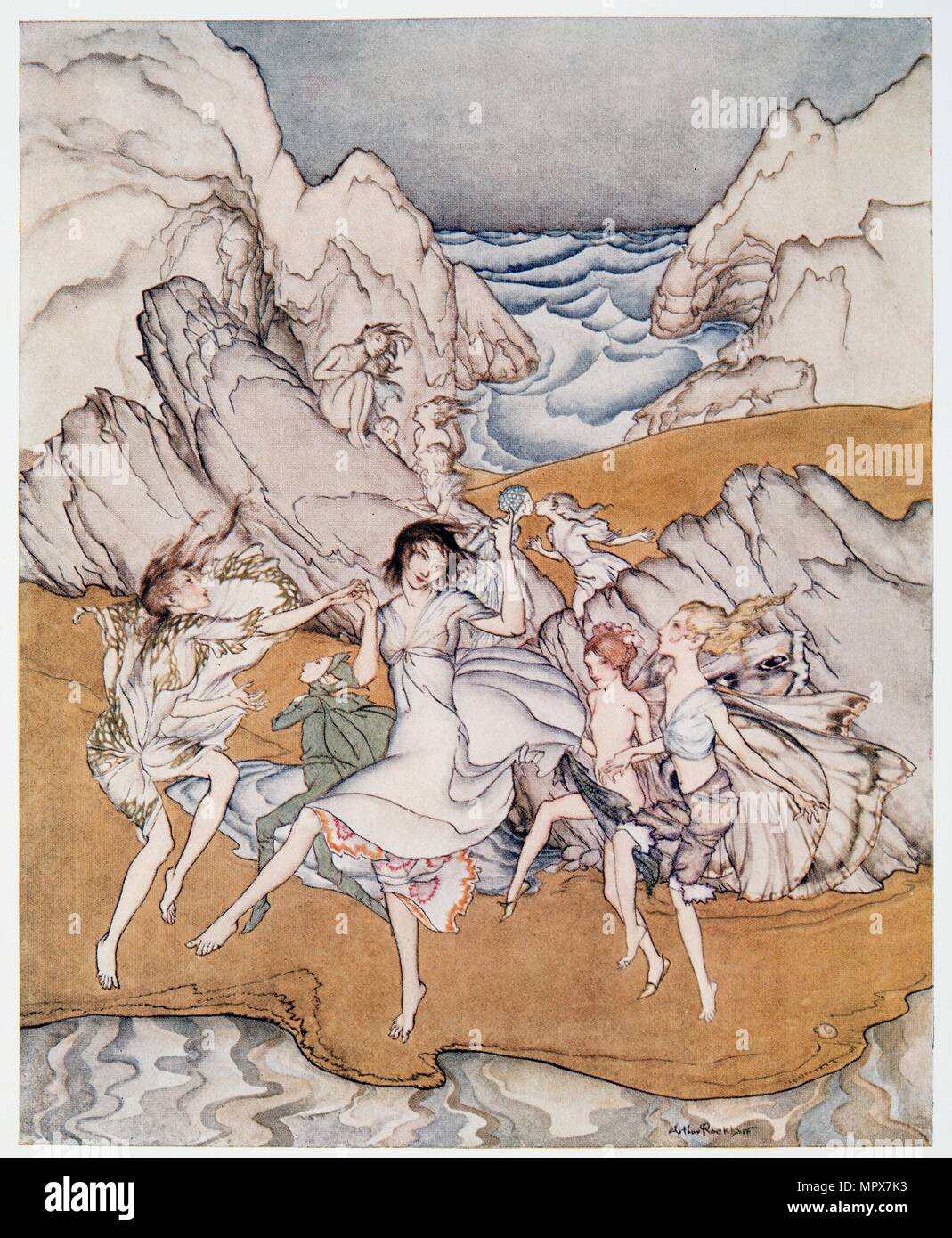 Come unto these yellow sands illustration from 'The Tempest', 1926. Stock Photo