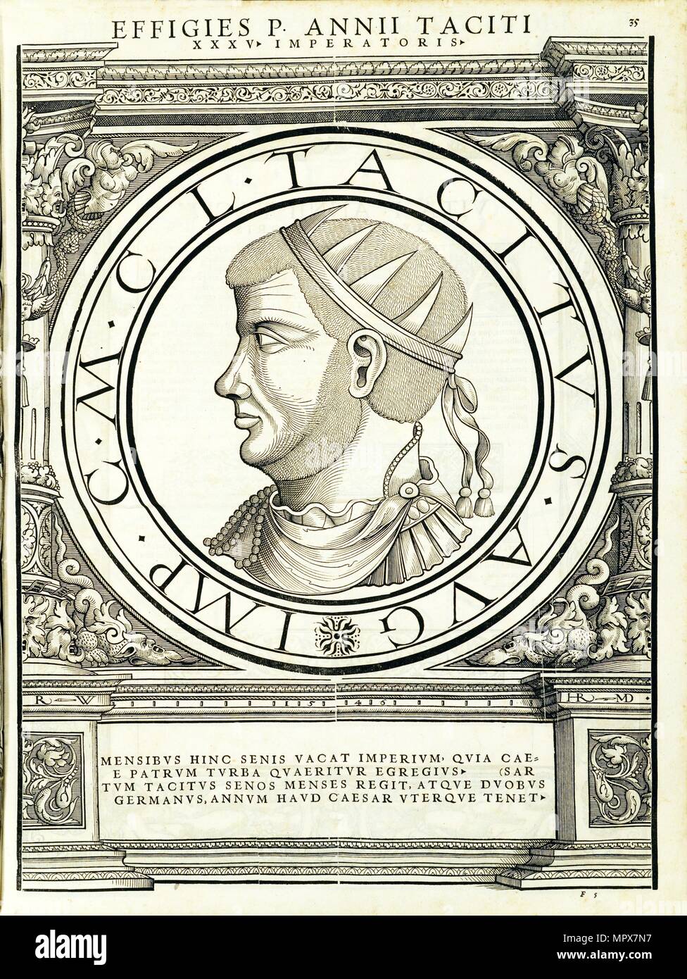 Tacitus (200 -276 AD), 1559. Stock Photo