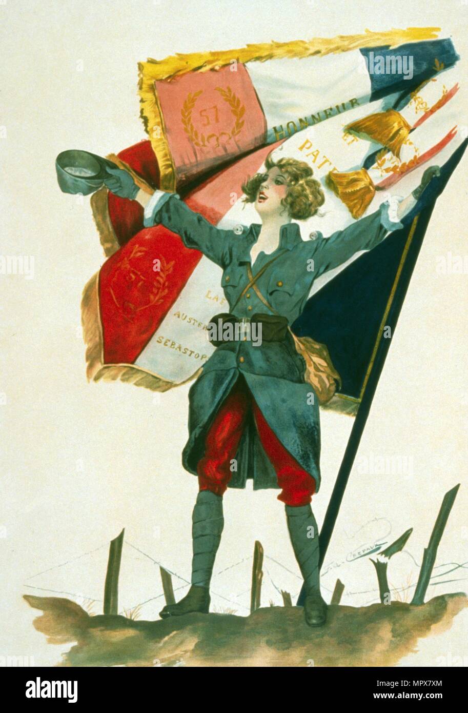 Vive la France, pub. 1918 (colour lithograph) Stock Photo