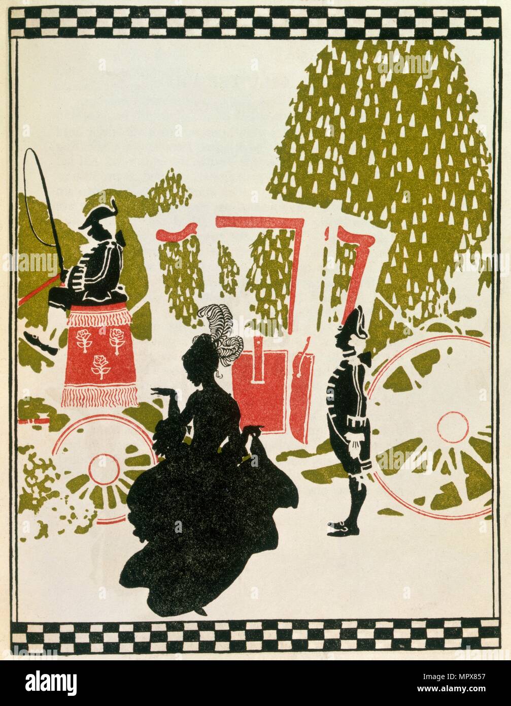 Cinderella Leaving the Ball from Cinderalla pub. 1919  (colour lithograph) Stock Photo