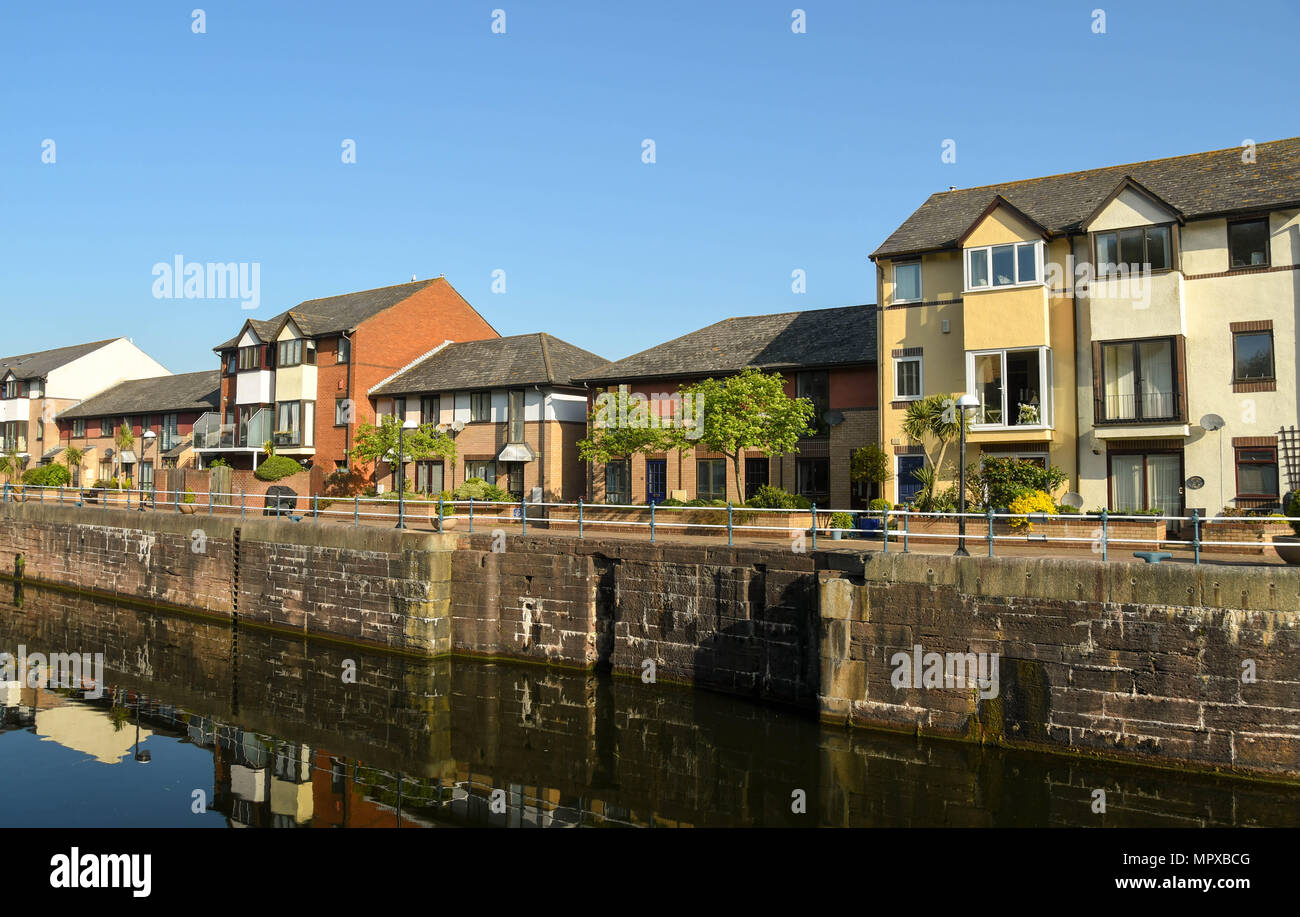 Modern homes on the waterfront at Penarth Marina near Cardiff Stock