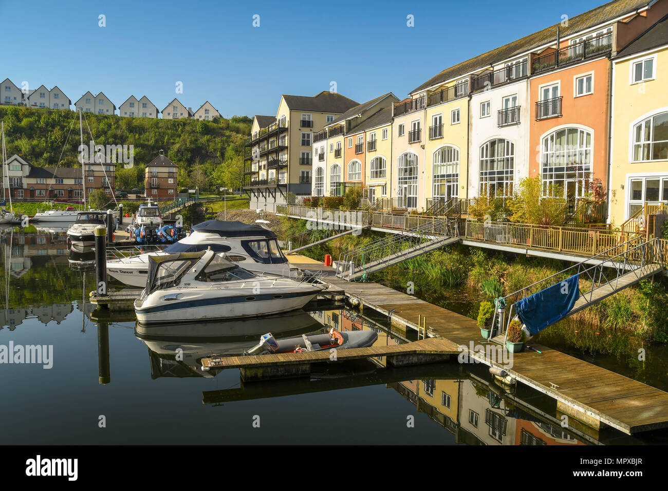 Apartment block with private access to a jetty Stock Photo Alamy