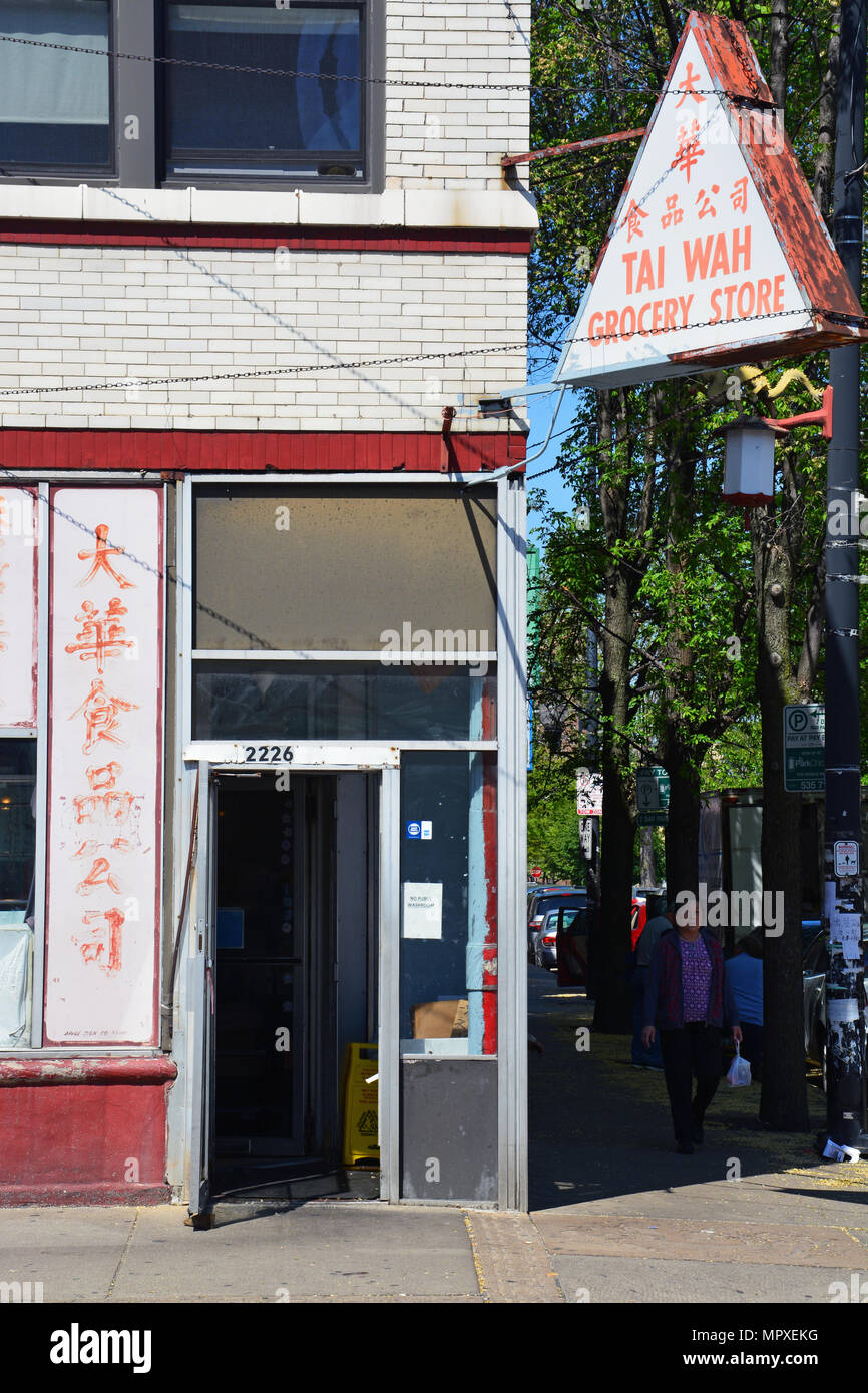 A neighborhood grocery store provides locals Asian foods in Chicago's