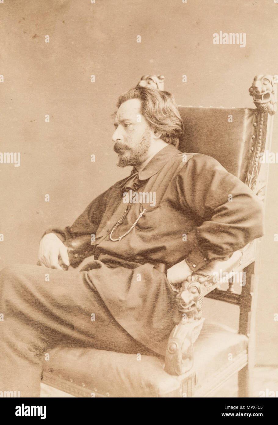 Portrait of the author Leonid Andreyev (1871-1919), 1909. Stock Photo
