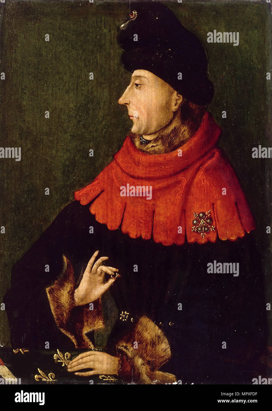 Portrait of John the Fearless, Duke of Burgundy (1371-1419), ca 1404. Stock Photo
