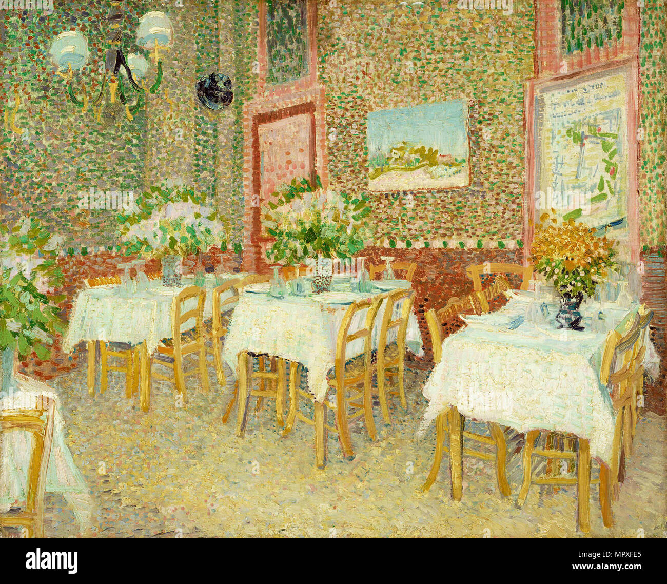 Interior of a Restaurant, 1887. Stock Photo