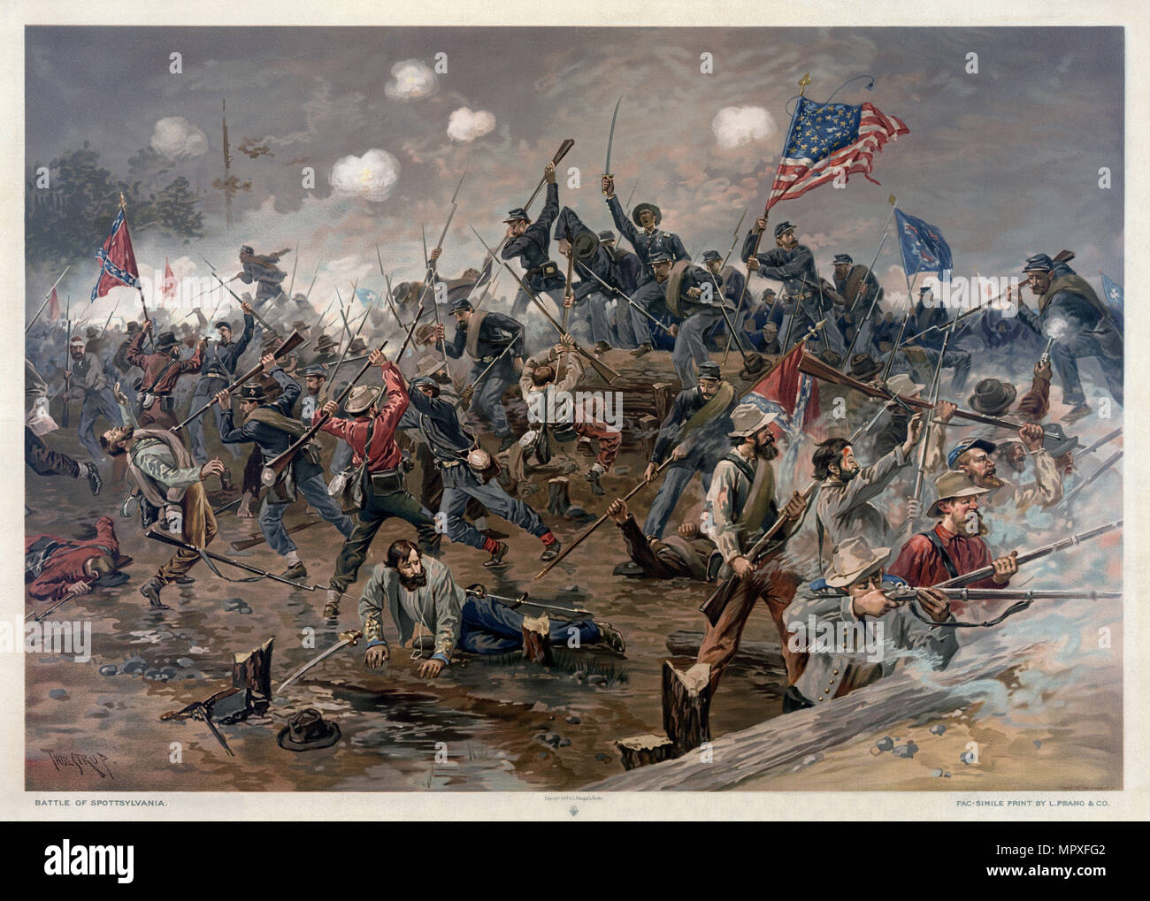 The Battle of Spotsylvania Court House, 1887. Stock Photo