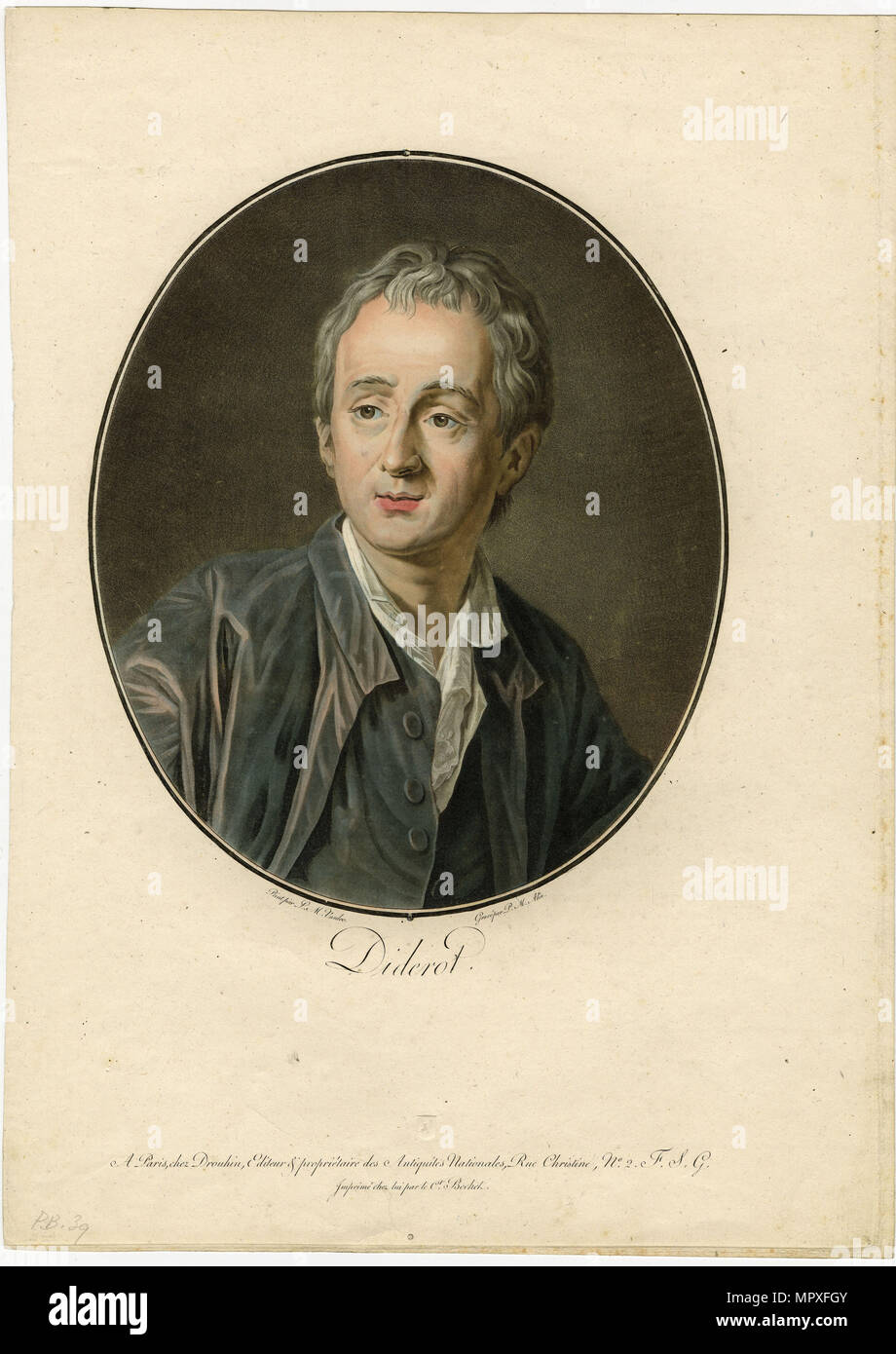 Portrait of Denis Diderot (1713-1784), 1793. Stock Photo