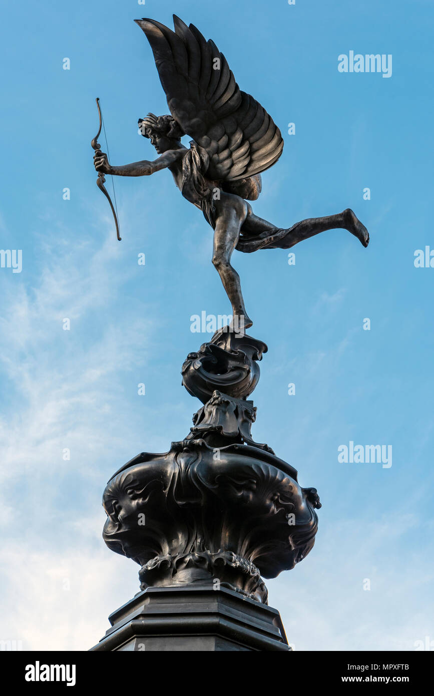 Eros, Shaftesbury Memorial Fountain in Piccadilly Circus, London Stock Photo