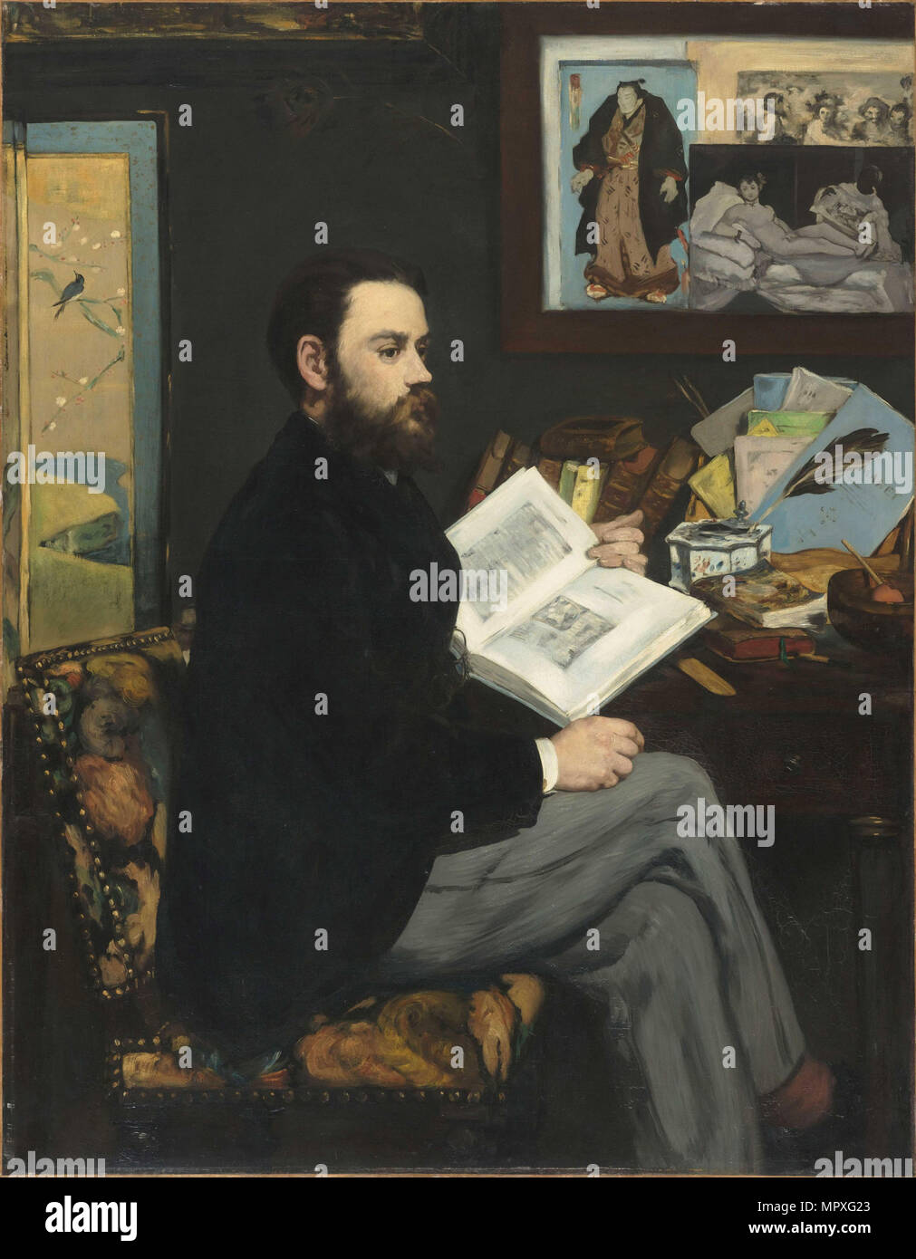 Portrait of Émile Zola (1840-1902), 1868. Stock Photo