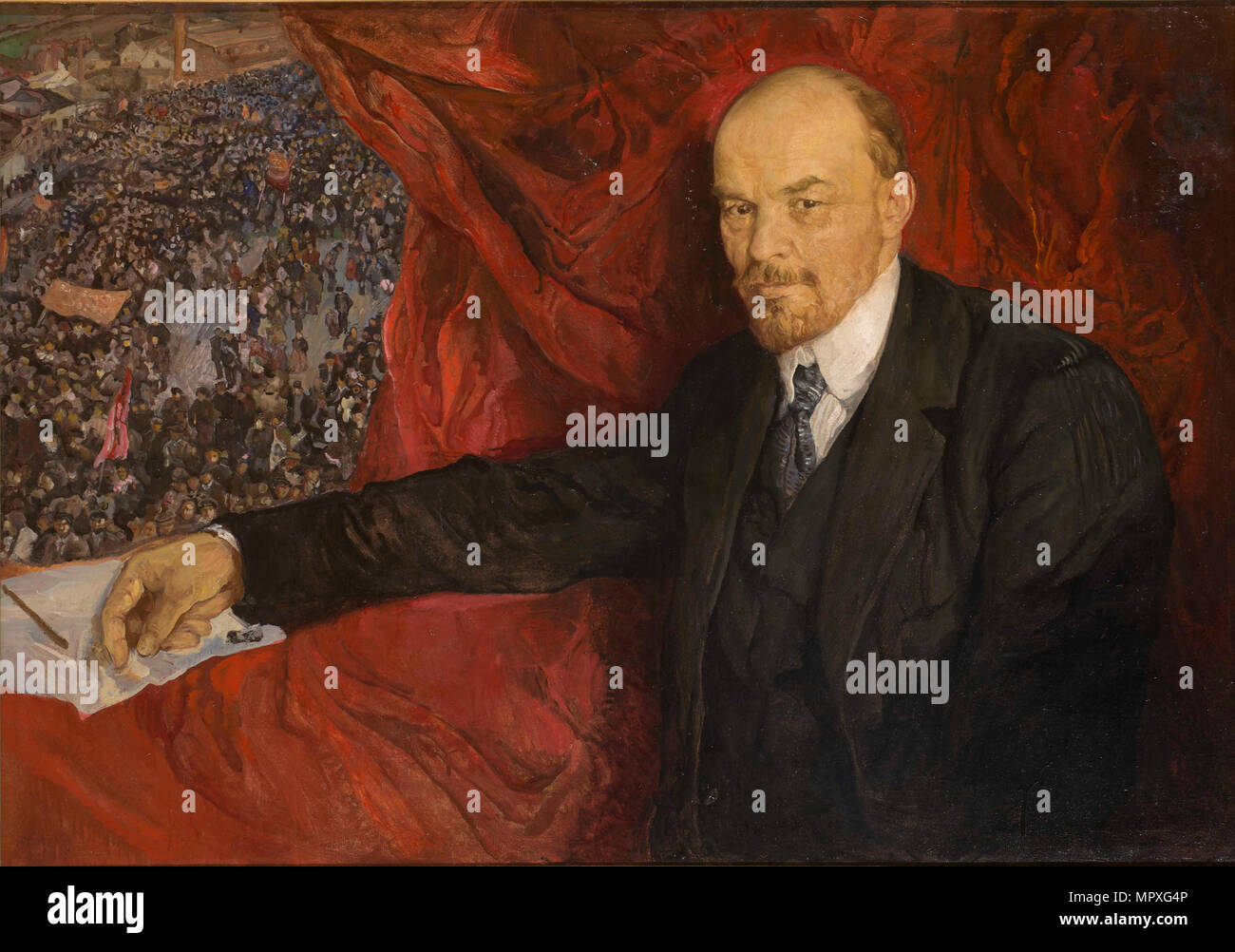 Lenin and Manifestation, 1919. Stock Photo