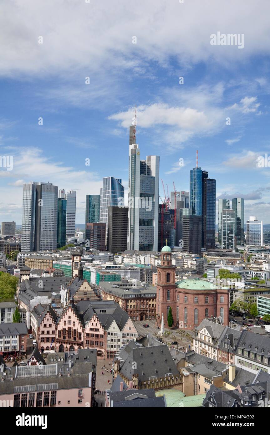 Bird's-eye view of Frankfurt, Germany Stock Photo