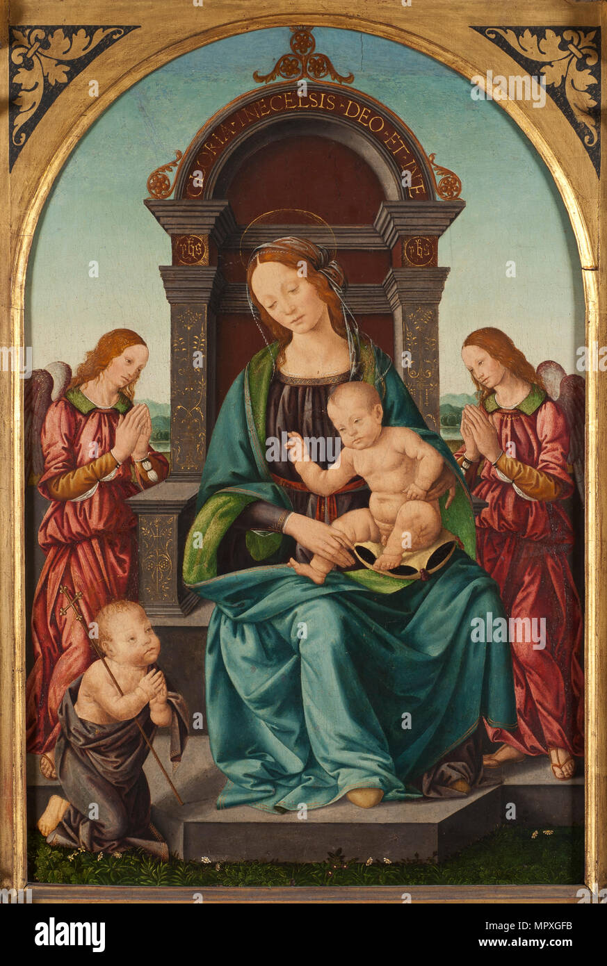 Madonna And Child With Two Angels High Resolution Stock Photography and ...
