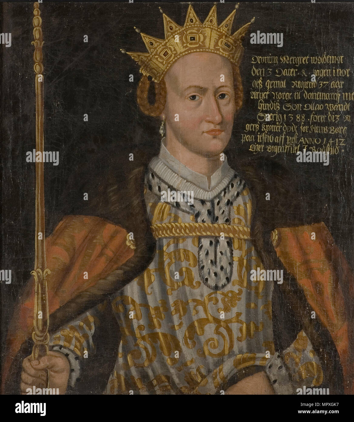 Portrait of Margaret I of Denmark (1353-1412). Stock Photo