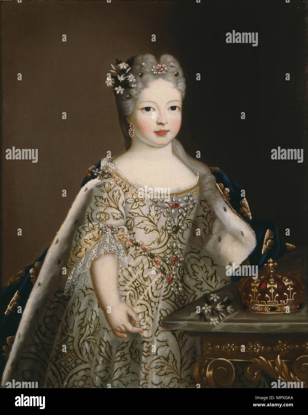 Portrait of Infanta Mariana Victoria of Spain (1718-1781), Queen of Portugal. Stock Photo