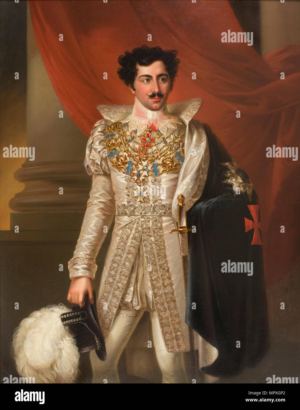 Portrait of Oscar I (1799-1859), King of Sweden and Norway. Stock Photo
