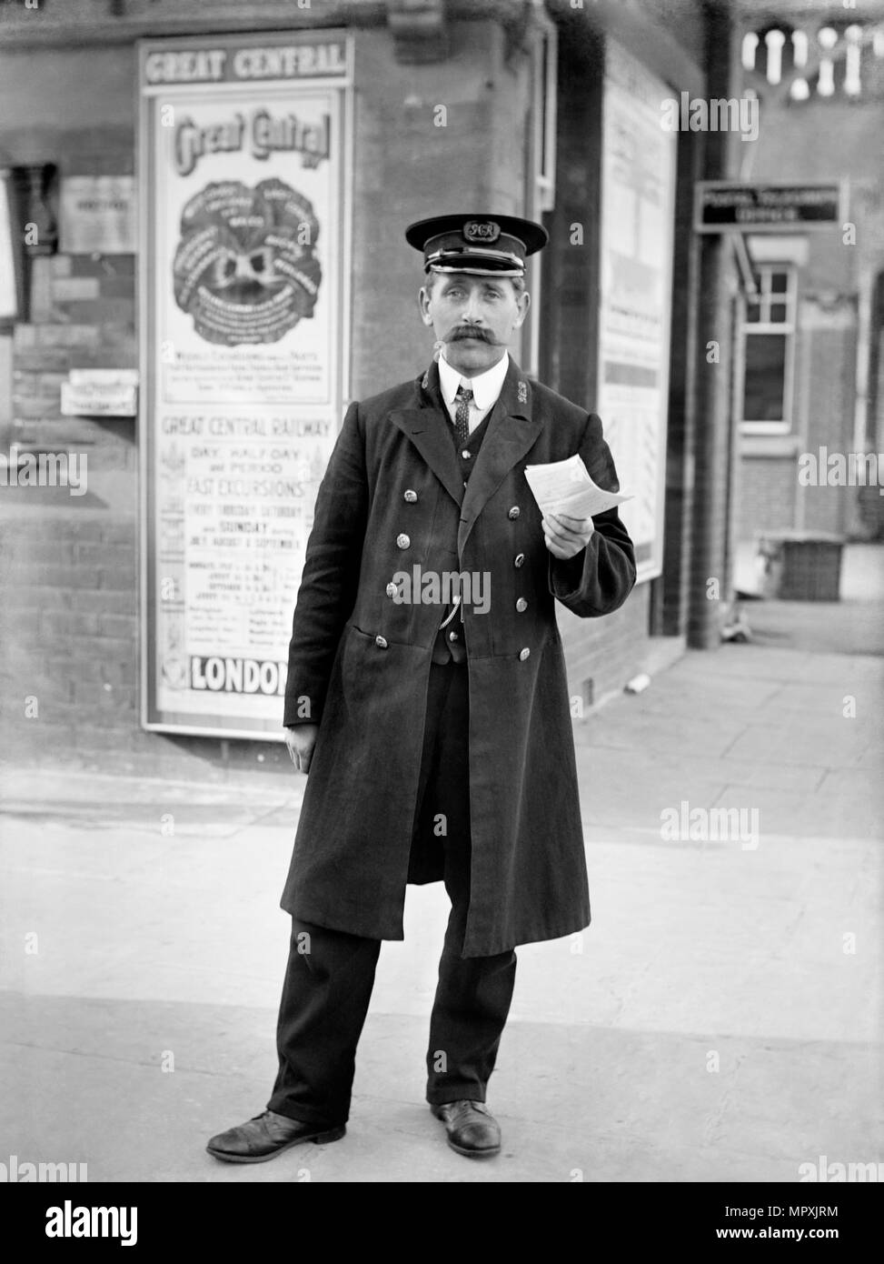Station Master, Finmere Station, Oxfordshire, 1904. Artist: Alfred Newton & Sons. Stock Photo