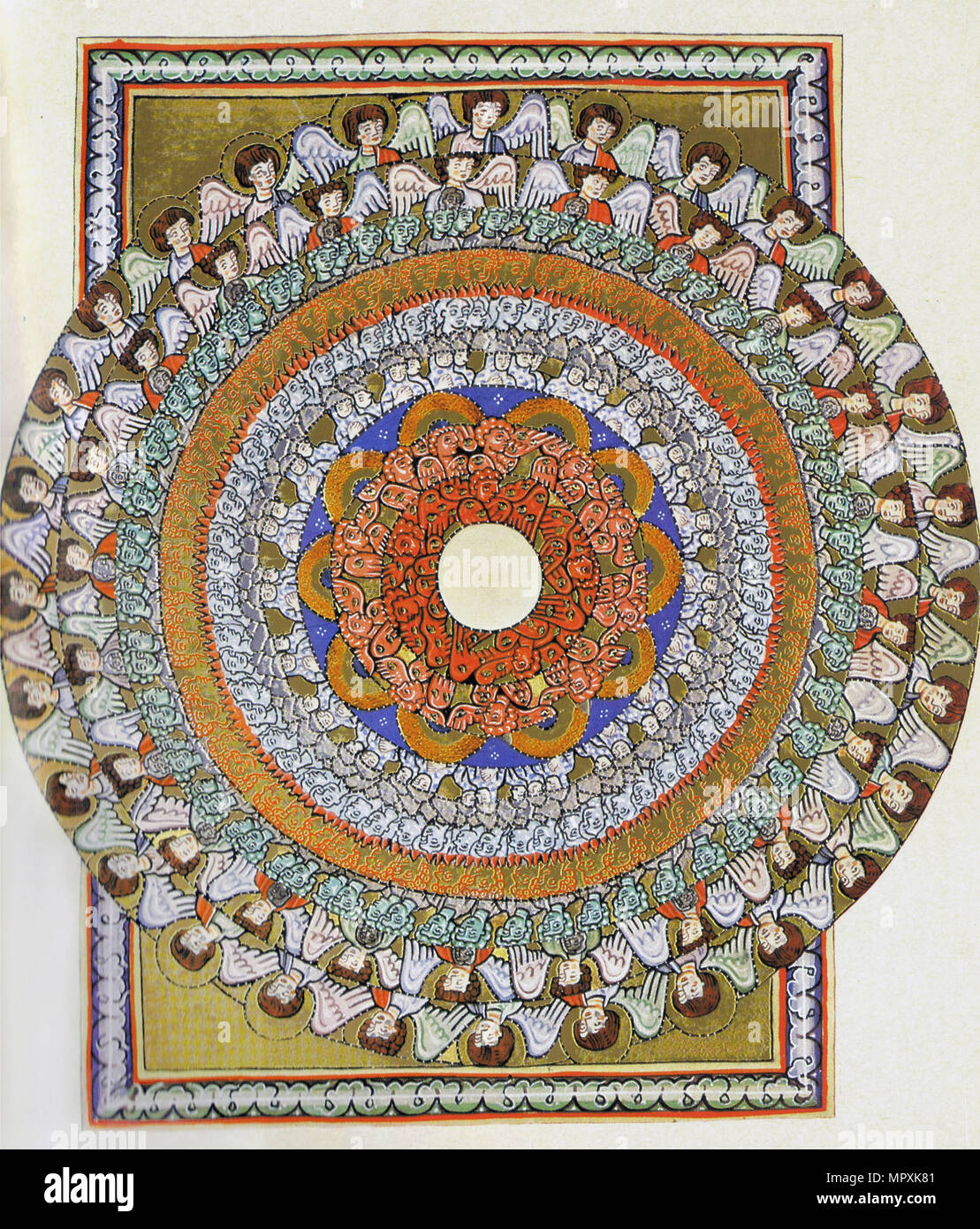 The Choir of Angels. Miniature from Liber Scivias by Hildegard of Bingen, c. 1175. Stock Photo