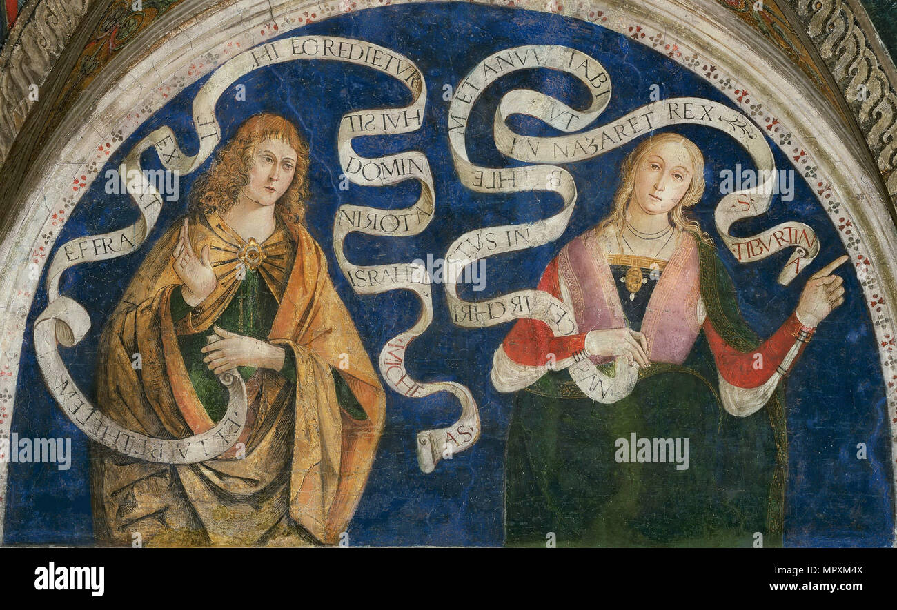 The Prophet Micah and the Tiburtine Sibyl, 1492-1495. Stock Photo