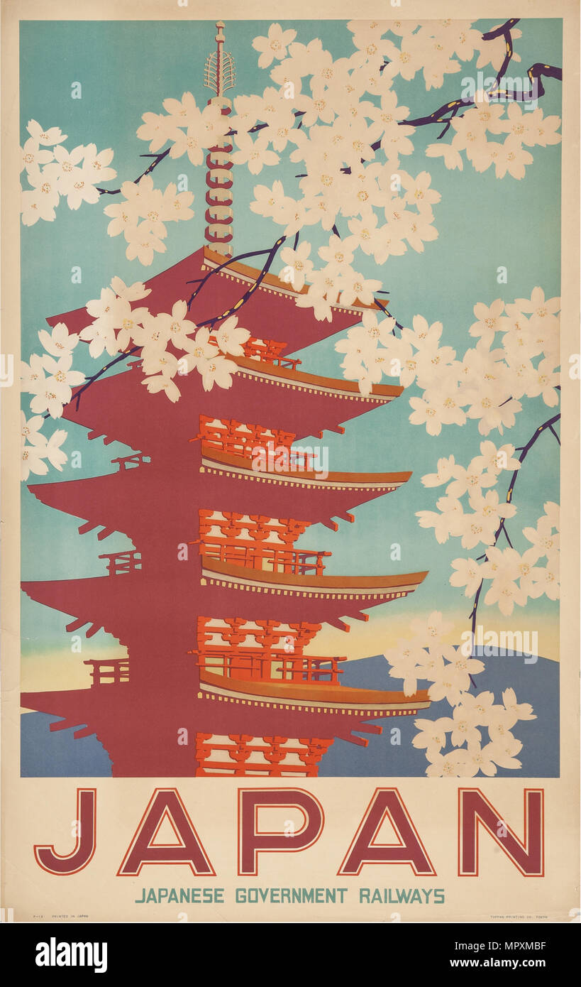 Japan. Travel poster, 20th century Stock Photo - Alamy