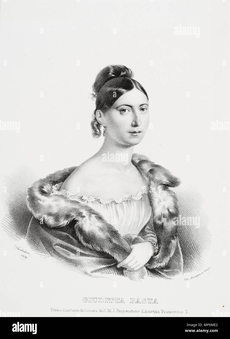 Portrait of the opera singer Giuditta Pasta (1798-1865), née Negri, 1829. Stock Photo