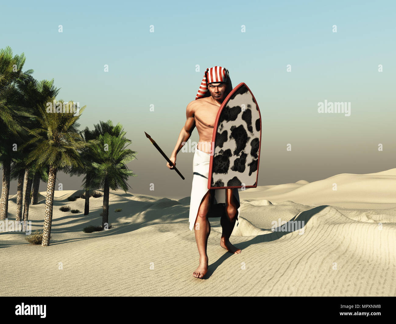 Soldier of ancient Egypt Stock Photo