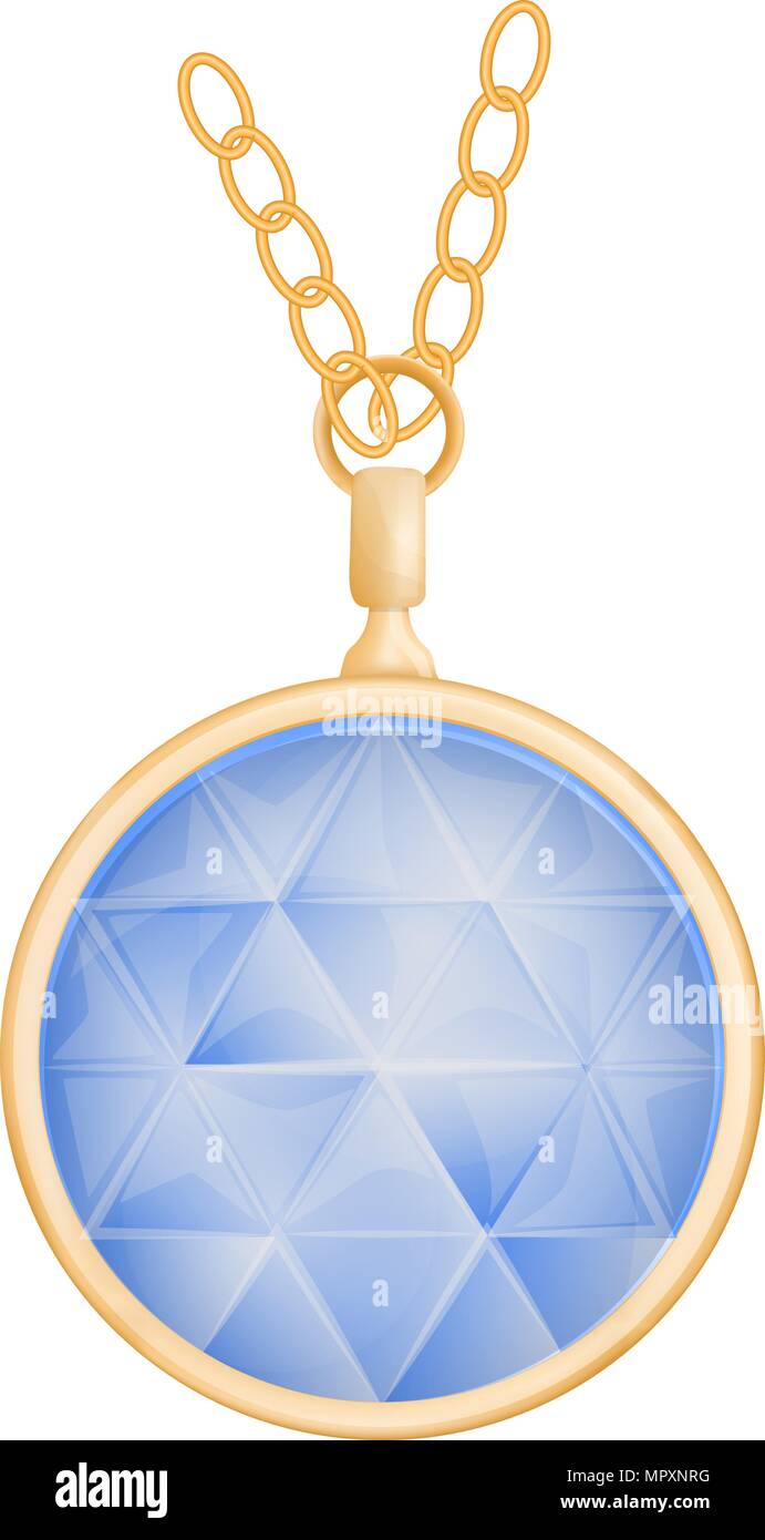 Sapphire pendant mockup, realistic style Stock Vector