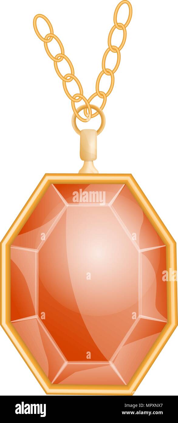 Red gemstone mockup, realistic style Stock Vector