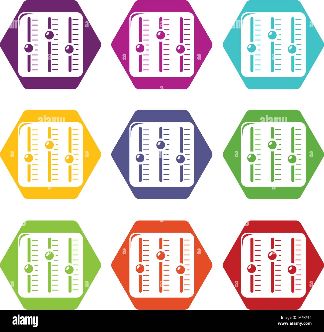 Sound mixer icons set 9 vector Stock Vector Image & Art - Alamy