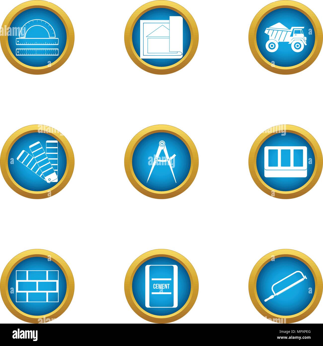 Repair of building icons set, flat style Stock Vector Image & Art - Alamy