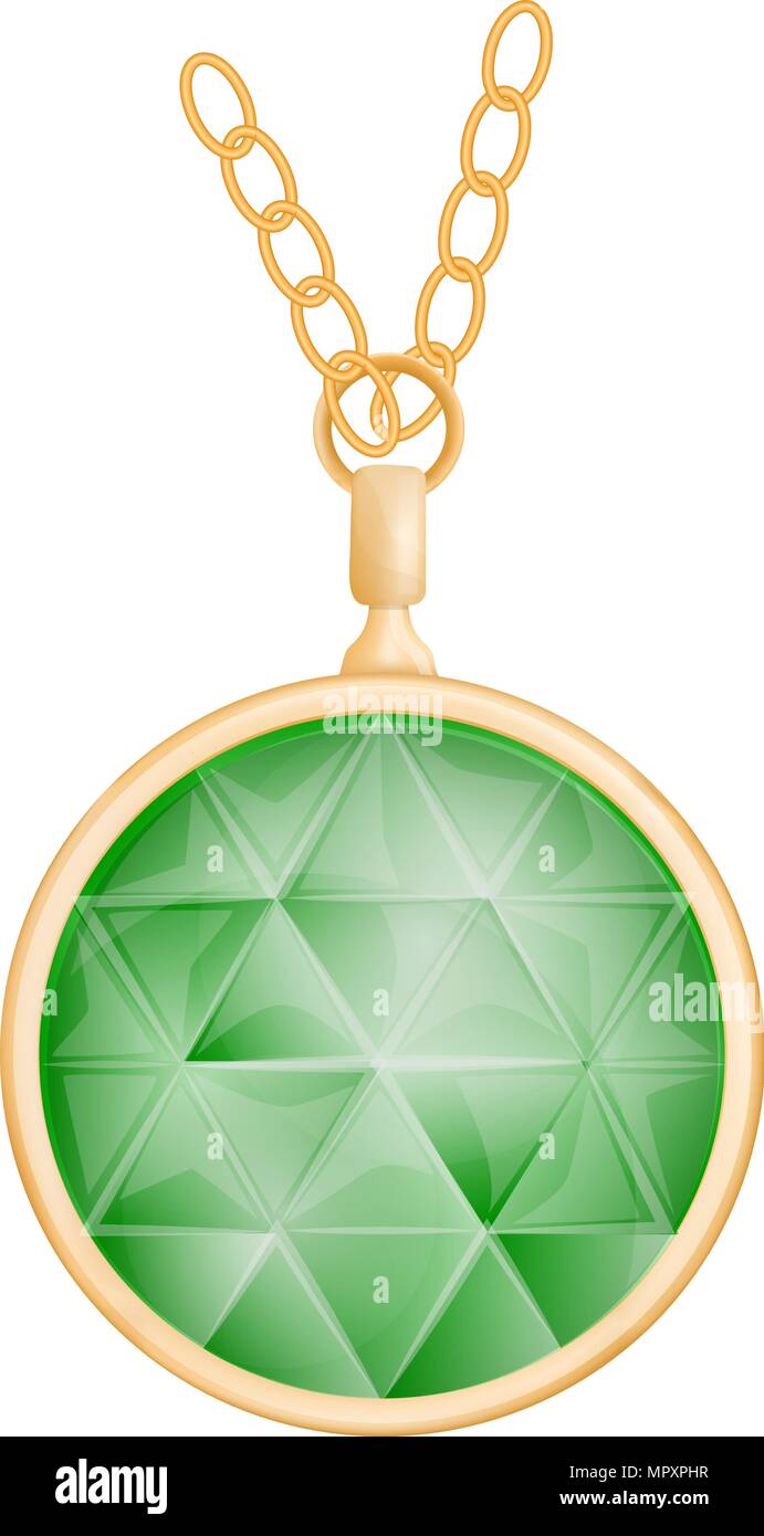Peridot pendant mockup, realistic style Stock Vector