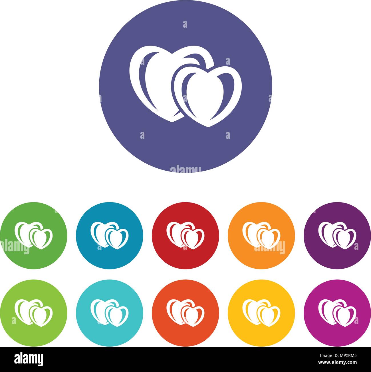 Heart love icons set vector color Stock Vector Image & Art - Alamy